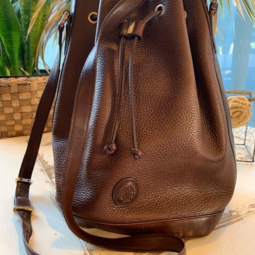 Vintage Mark Cross Brown Bucket Purse